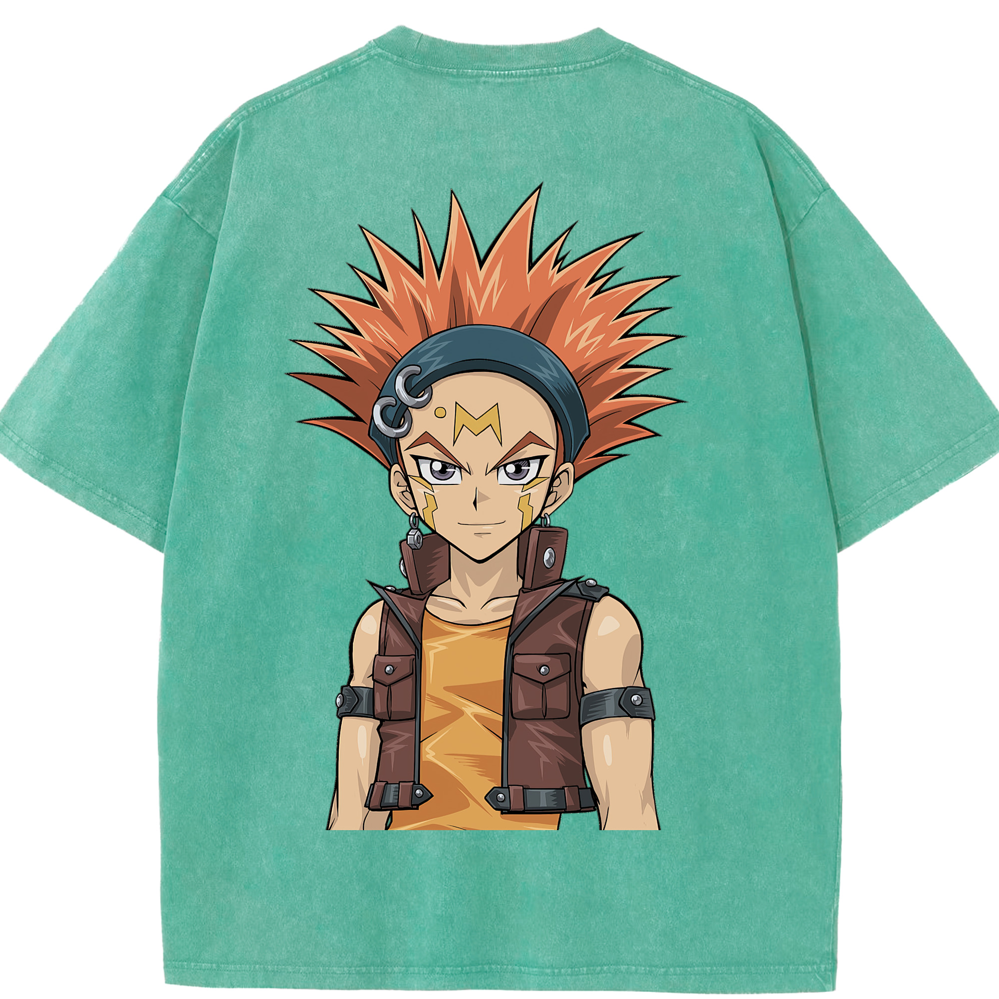 （画像用） 遊☆戯☆王 Yu-Gi-Oh! 綿100% ヴィンテージ風 半袖Tシャツ（背面プリント）